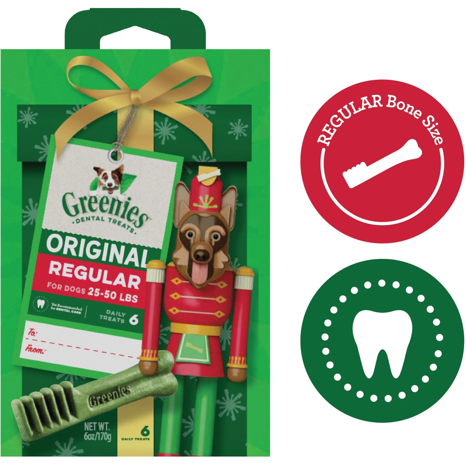 Greenies Original Regular Holiday Dental Dog Treats, 6 Count 5 Greenies Original Regular Holiday Dental Dog Treats, 6 Count - Image 3