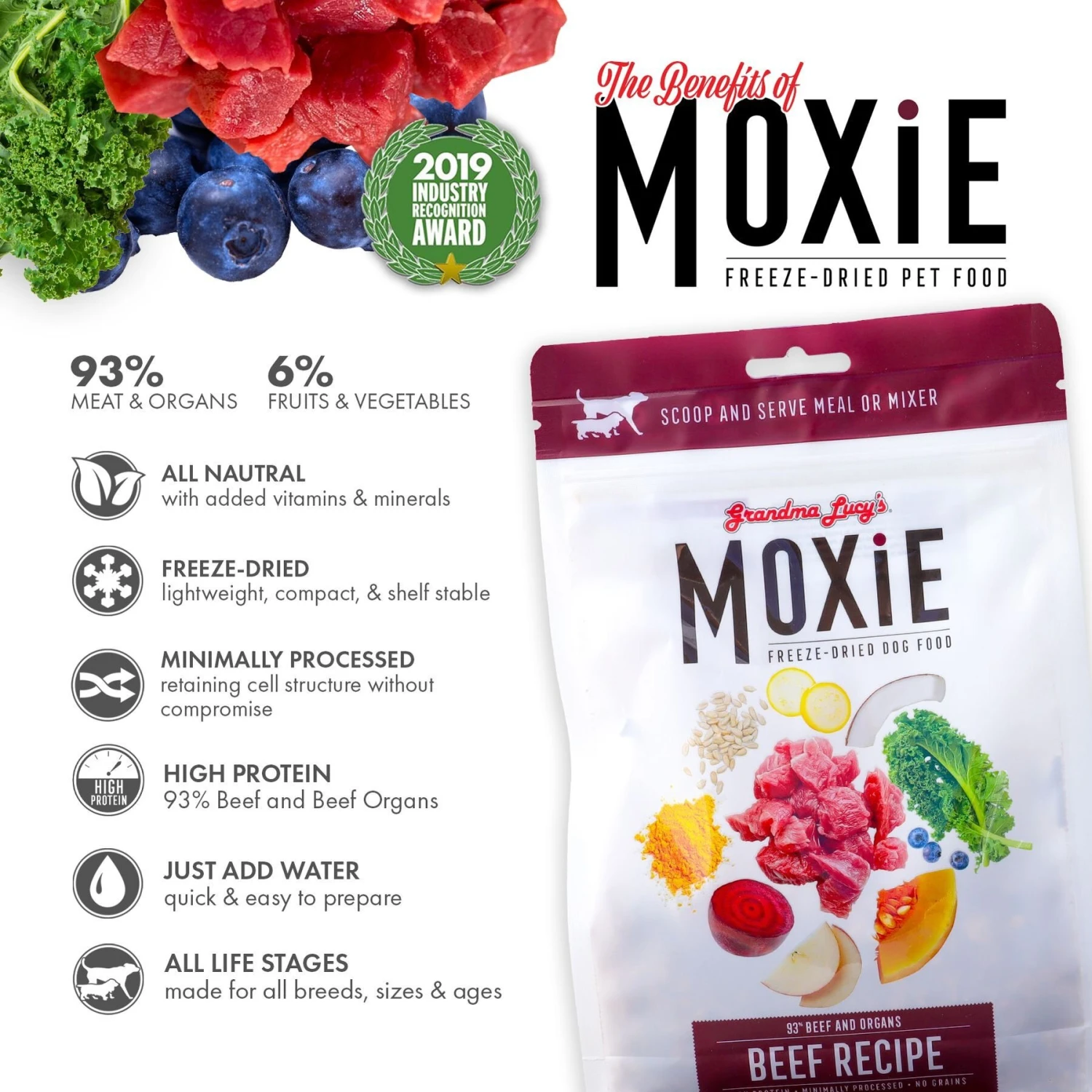 Grandma Lucy's Moxie Beef Recipe Freeze-Dried Dog Food 5 Grandma Lucy's Moxie Beef Recipe Freeze-Dried Dog Food - Image 3