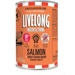 Livelong Healthy & Strong Salmon & Sweet Potato Recipe Wet Dog Food, 12.8-oz Can, Case Of 12