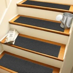 Bungalow Flooring Waterhog Squares Stair Tread, 4 Count