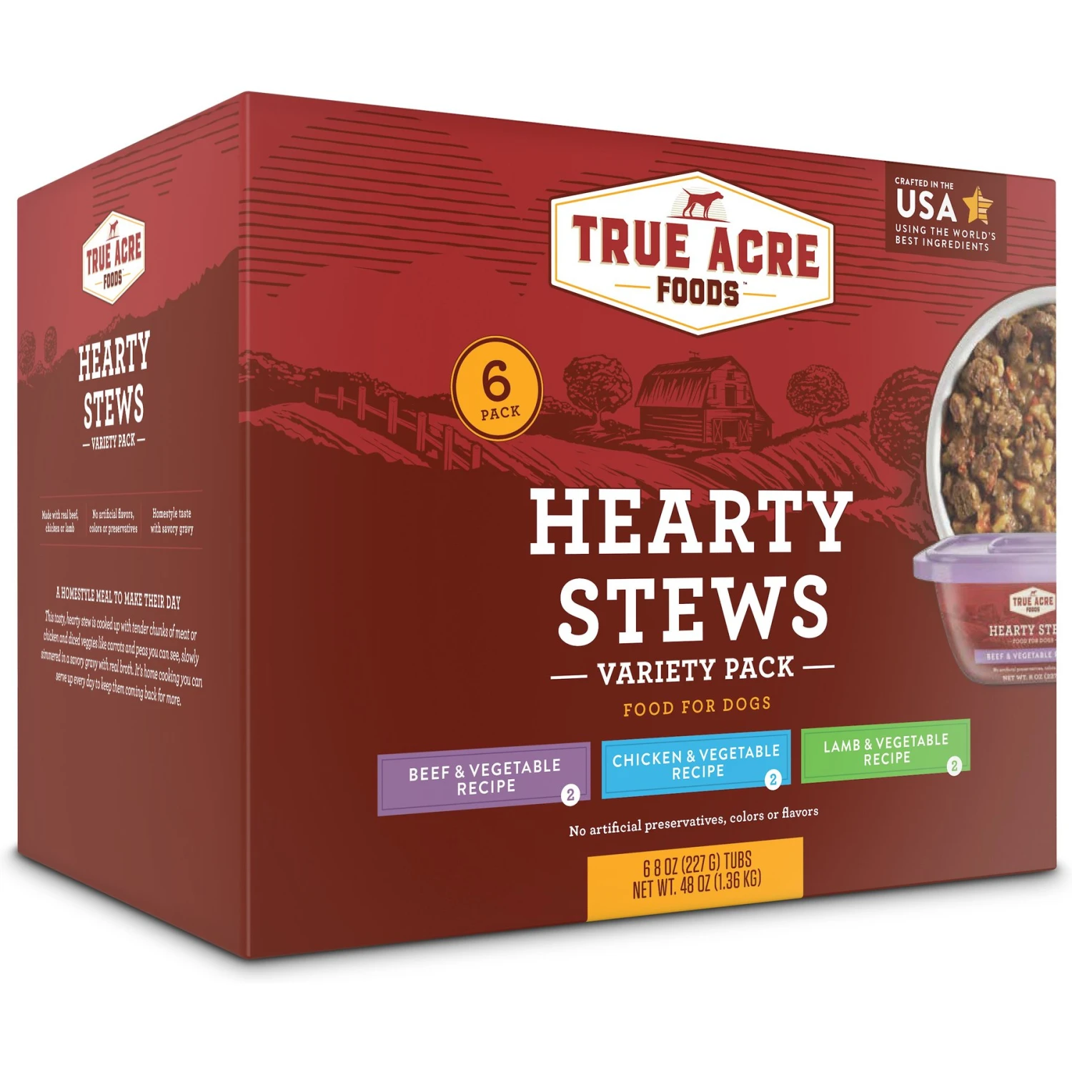 True Acre Foods Hearty Stews Variety Pack, Chicken & Vegetable Recipe, Lamb & Vegetable Recipe, Beef & Vegetable Recipe Wet Dog Food 3 True Acre Foods Hearty Stews Variety Pack, Chicken & Vegetable Recipe, Lamb & Vegetable Recipe, Beef & Vegetable Recipe Wet Dog Food