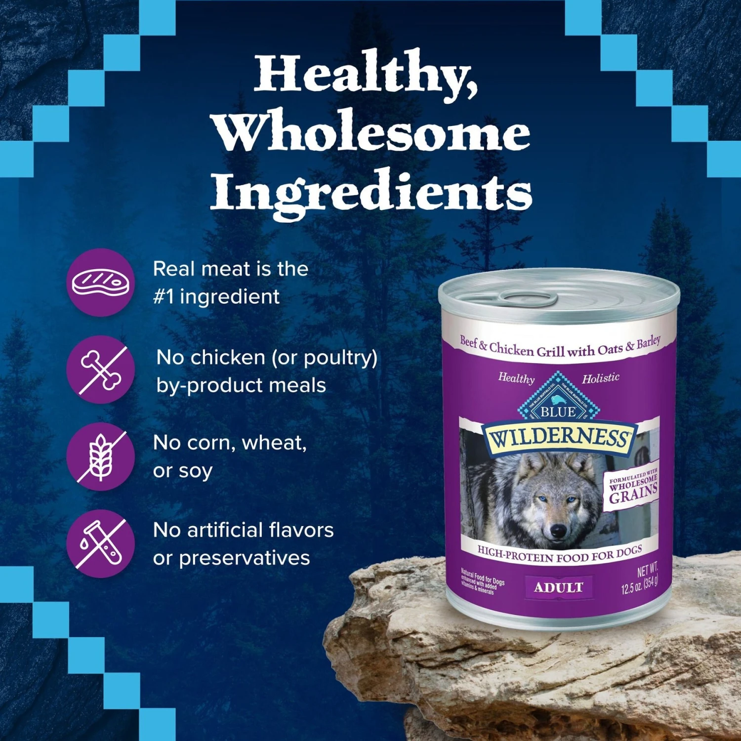 Blue Buffalo Wilderness Beef & Chicken Grill With Oats & Barley Adult Wet Dog Food 8 Blue Buffalo Wilderness Beef & Chicken Grill With Oats & Barley Adult Wet Dog Food - Image 6