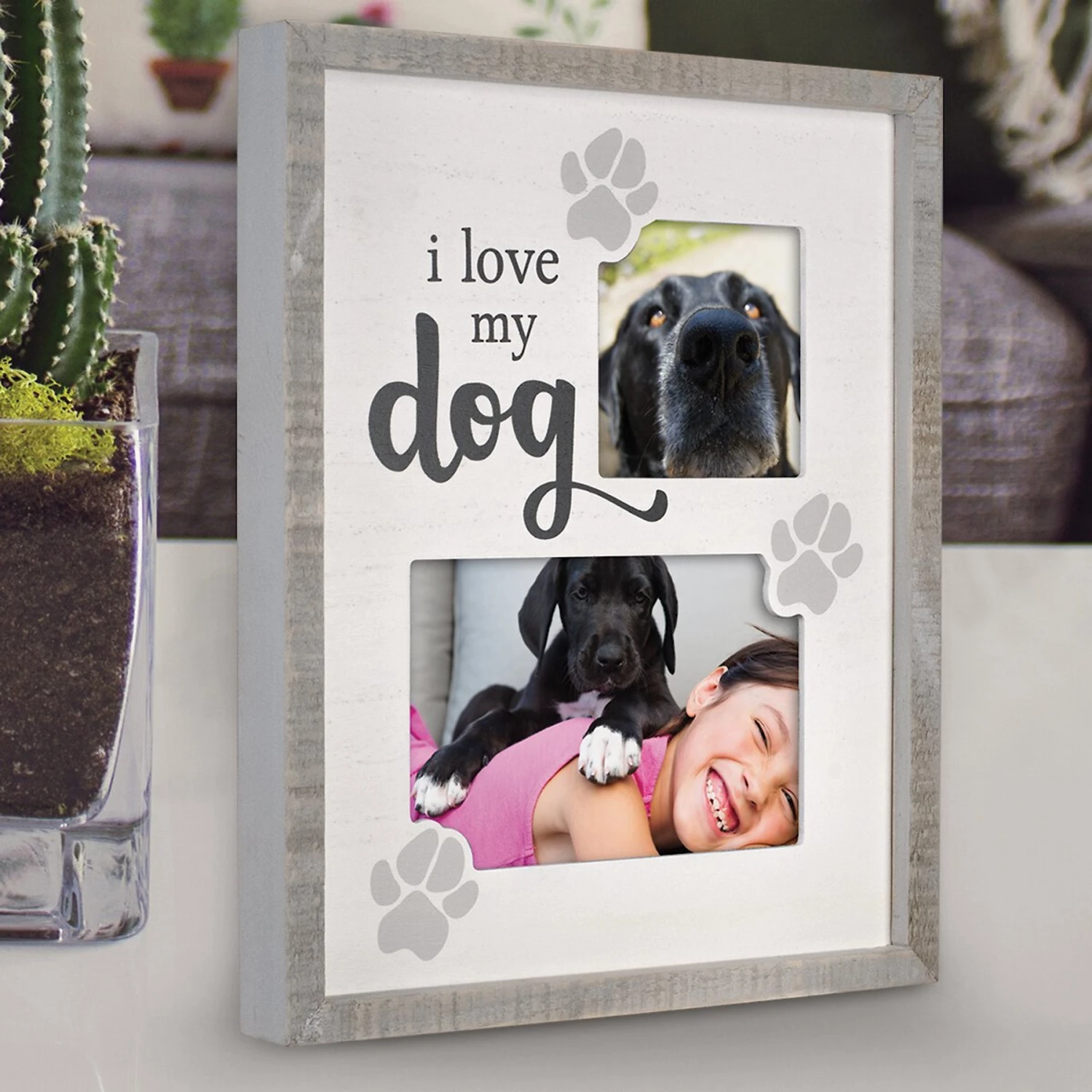 Malden International Designs "I Love My Dog" Two Slotted Picture Frame, 4 X 6-in & 3 X 3-in 4 Malden International Designs "I Love My Dog" Two Slotted Picture Frame, 4 X 6-in & 3 X 3-in - Image 2