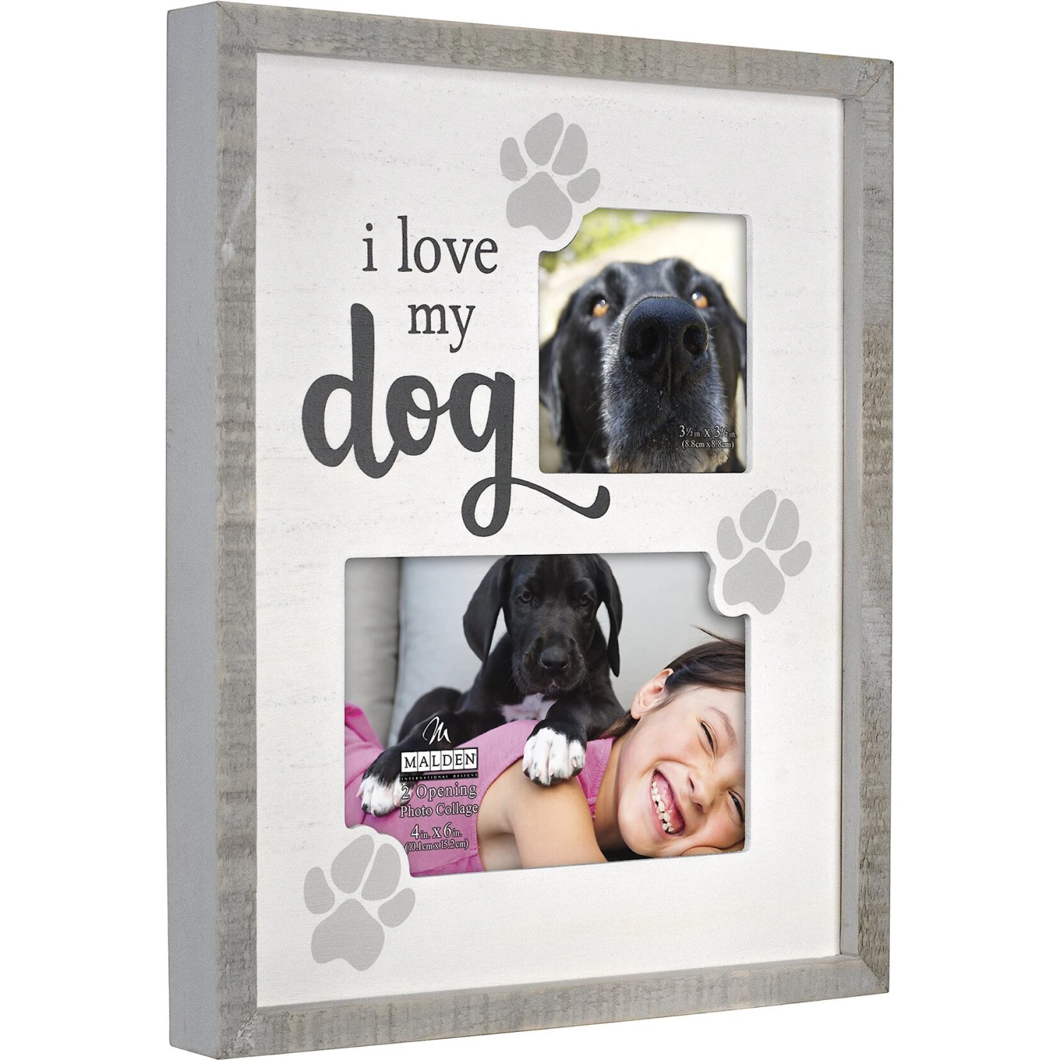 Malden International Designs "I Love My Dog" Two Slotted Picture Frame, 4 X 6-in & 3 X 3-in 5 Malden International Designs "I Love My Dog" Two Slotted Picture Frame, 4 X 6-in & 3 X 3-in - Image 3