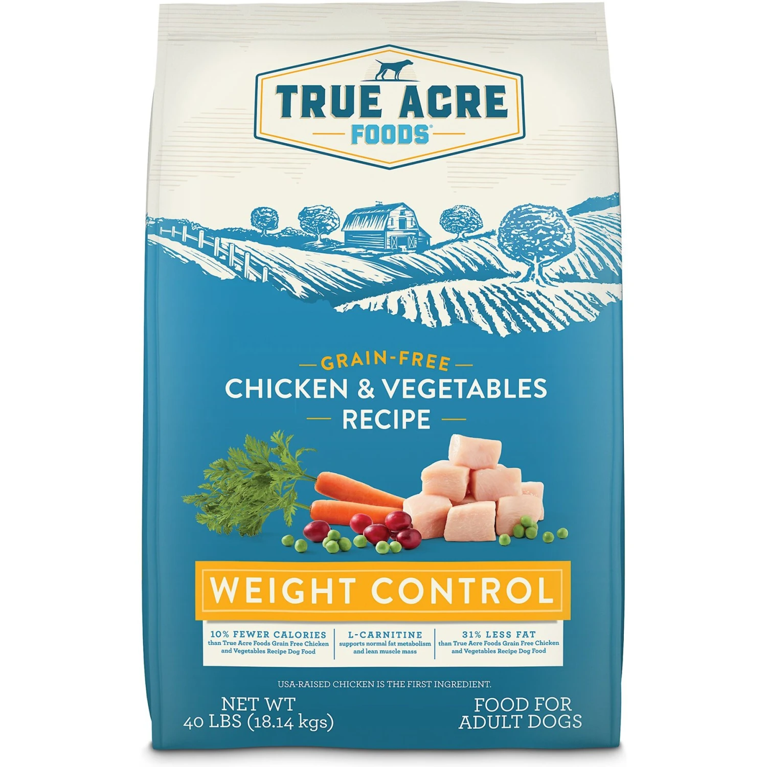 True Acre Foods Weight Control Chicken & Vegetables Recipes Grain-Free Dry Dog Food 3 True Acre Foods Weight Control Chicken & Vegetables Recipes Grain-Free Dry Dog Food