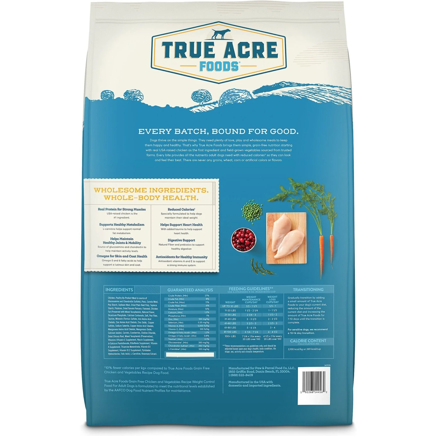 True Acre Foods Weight Control Chicken & Vegetables Recipes Grain-Free Dry Dog Food 4 True Acre Foods Weight Control Chicken & Vegetables Recipes Grain-Free Dry Dog Food - Image 2
