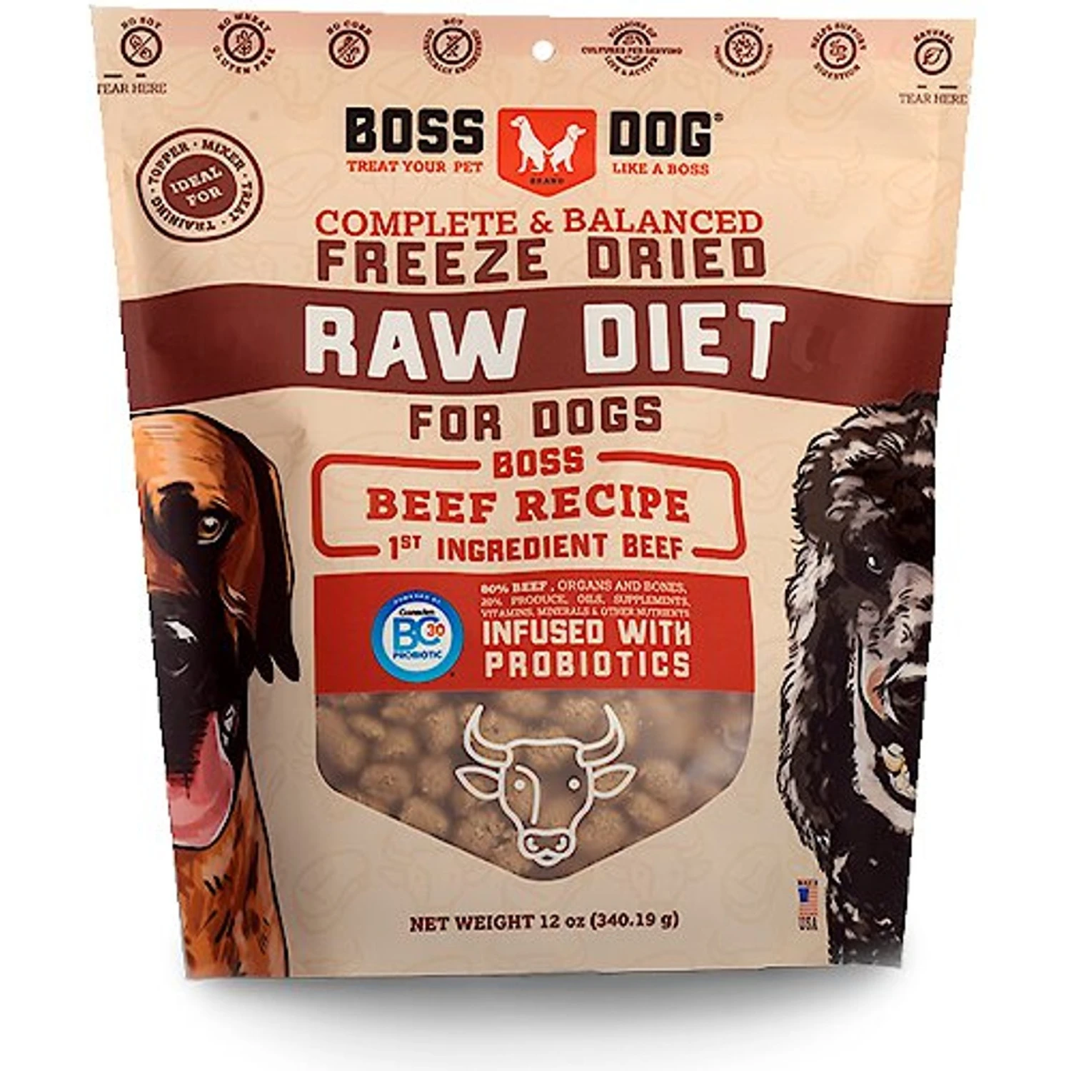 Boss Dog Beef Flavor Freeze-Dried Dog Food, 12-oz Pouch 3 Boss Dog Beef Flavor Freeze-Dried Dog Food, 12-oz Pouch