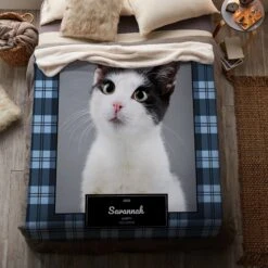 Frisco Plaid Sherpa Fleece Personalized Blanket -Snuggle Paws 249395 PT4. AC SS1800 V1610774279
