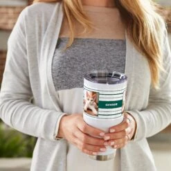 Frisco Double Walled Preppy Stripes Personalized Tumbler, 30-oz Cup -Snuggle Paws 250751 PT4. AC SS1800 V1610774844