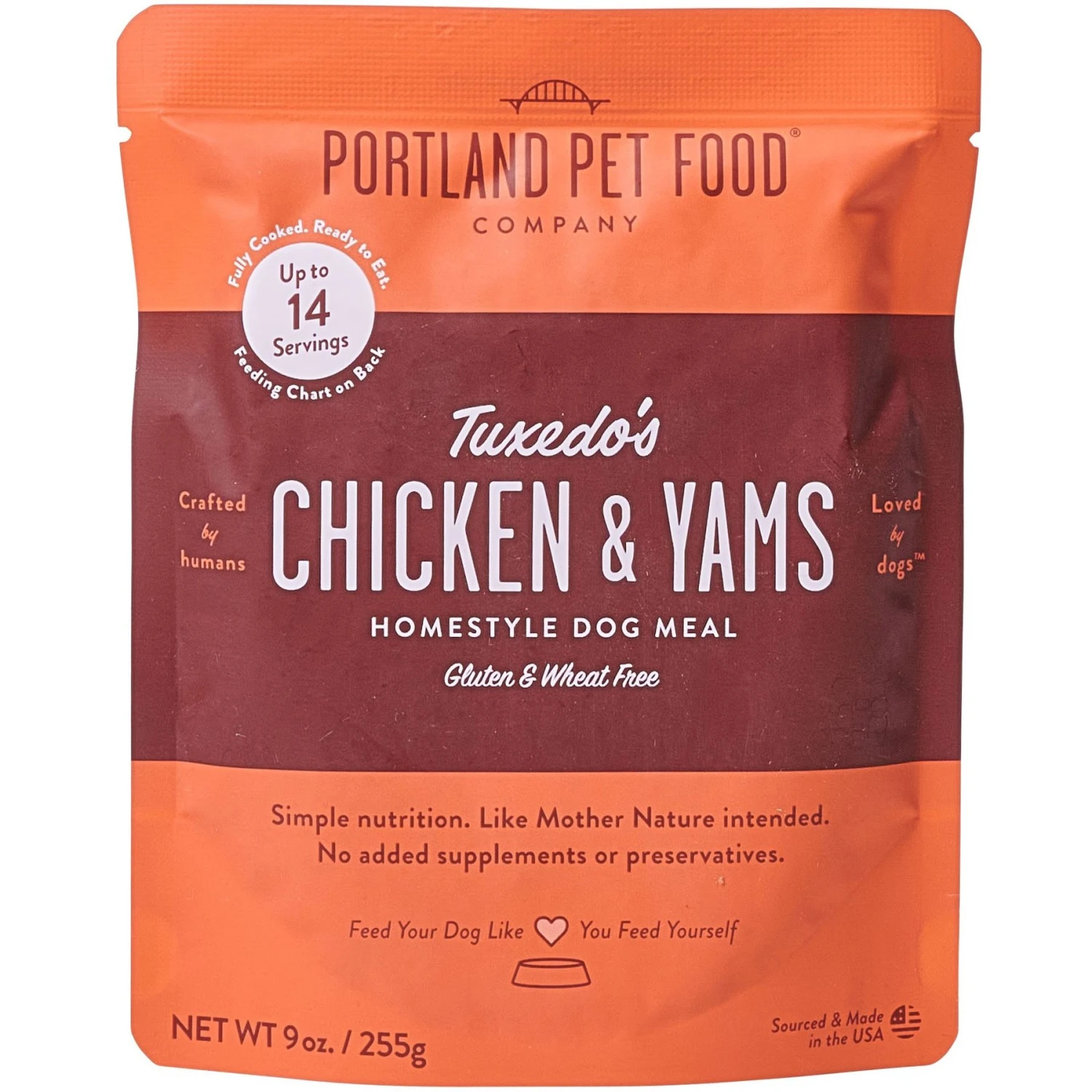 Portland Pet Food Company Tuxedo's Chicken & Yams Homestyle Wet Dog Food Topper, 9-oz Pouch, Case Of 4 3 Portland Pet Food Company Tuxedo's Chicken & Yams Homestyle Wet Dog Food Topper, 9-oz Pouch, Case Of 4