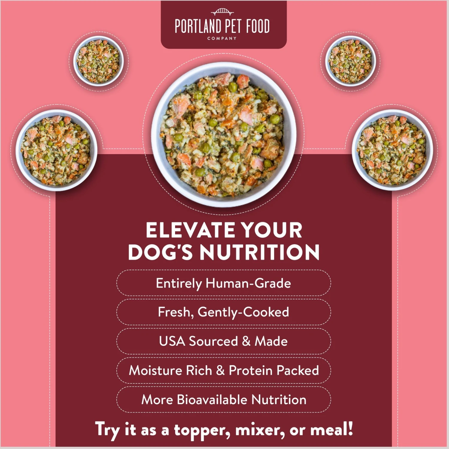 Portland Pet Food Company Wally's Salmon N' Rice Homestyle Wet Dog Food Topper, 9-oz Pouch, Case Of 4 5 Portland Pet Food Company Wally's Salmon N' Rice Homestyle Wet Dog Food Topper, 9-oz Pouch, Case Of 4 - Image 3