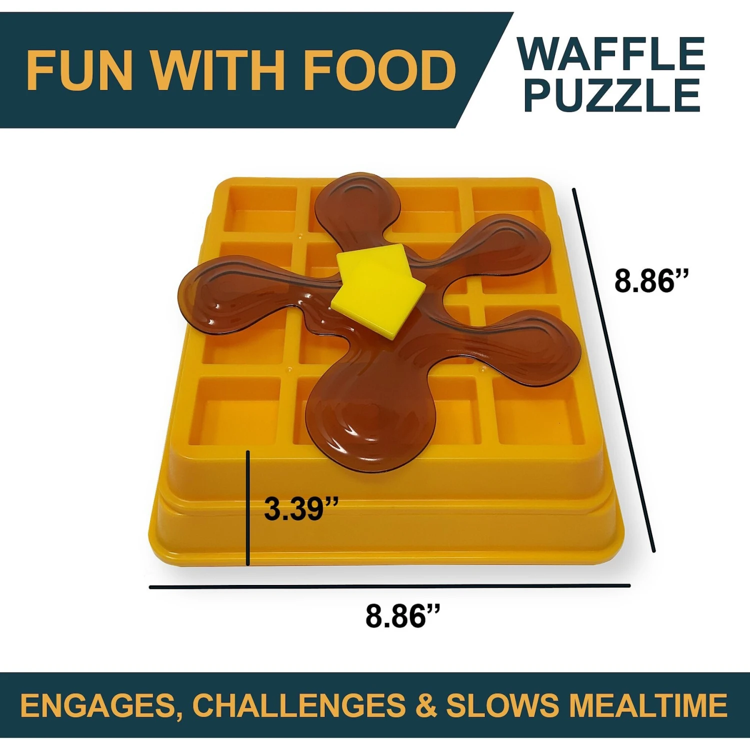 OurPets Waffle Squeaky Treat Dispensing Puzzle Dog & Cat Toy 5 OurPets Waffle Squeaky Treat Dispensing Puzzle Dog & Cat Toy - Image 3