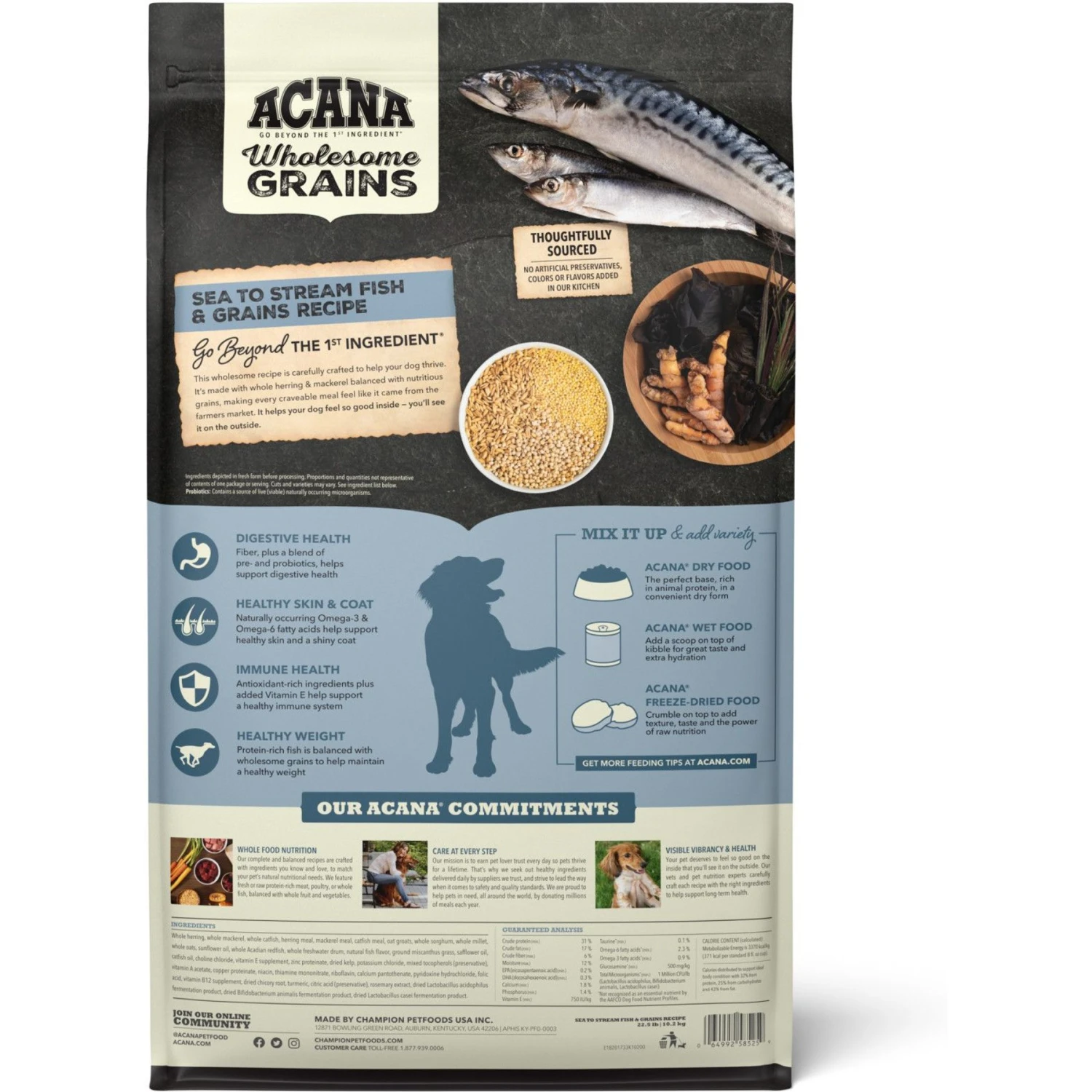 ACANA Sea To Stream Recipe + Wholesome Grains Dry Dog Food 4 ACANA Sea To Stream Recipe + Wholesome Grains Dry Dog Food - Image 2