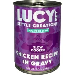 Lucy Pet Products Kettle Creations Chicken Recipe In Gravy Wet Dog Food, 12.5-oz Can, Case Of 12