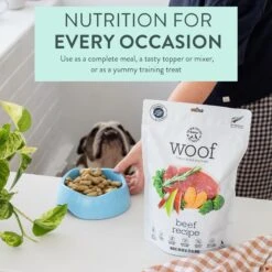 The New Zealand Natural Pet Food Co. Woof Beef Recipe Grain-Free Freeze-Dried Dog Food -Snuggle Paws 263584 PT2. AC SS1800 V1608270184