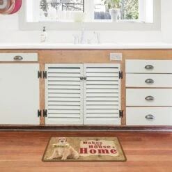 Bungalow Flooring Makes Our House A Home Golden Retriever Personalized Floor Mat -Snuggle Paws 263762 PT2. AC SS1800 V1615503417