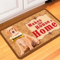 Bungalow Flooring Makes Our House A Home Golden Retriever Personalized Floor Mat -Snuggle Paws 263762 PT3. AC SS1800 V1615504293