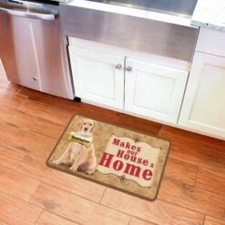 Bungalow Flooring Makes Our House A Home Golden Retriever Personalized Floor Mat -Snuggle Paws 263762 PT4. AC SS1800 V1615515435