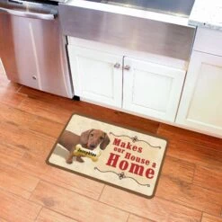 Bungalow Flooring Makes Our House A Home Dachshund Personalized Floor Mat -Snuggle Paws 263770 PT4. AC SS1800 V1615503986
