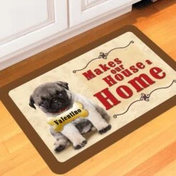 Bungalow Flooring Makes Our House A Home Pug Personalized Floor Mat -Snuggle Paws 263778 PT3. AC SS1800 V1615518409