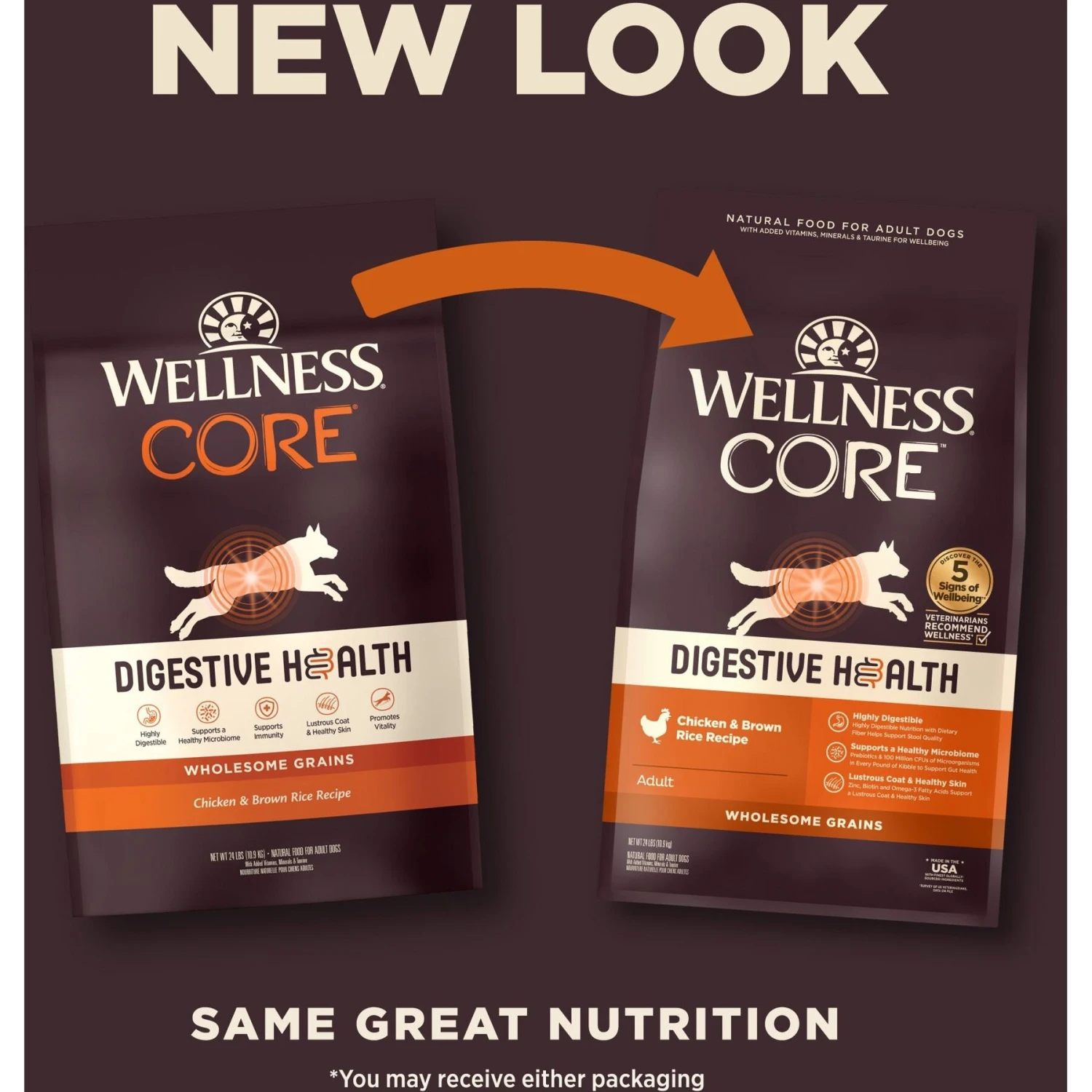Wellness CORE Digestive Health Wholesome Grains Chicken & Brown Rice Recipe Dry Dog Food 4 Wellness CORE Digestive Health Wholesome Grains Chicken & Brown Rice Recipe Dry Dog Food - Image 2