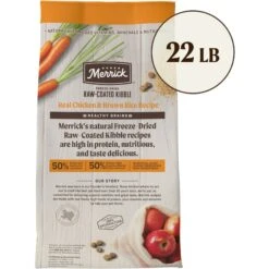 Merrick Healthy Grains Raw-Coated Kibble Real Chicken + Brown Rice Recipe Freeze-Dried Dry Dog Food -Snuggle Paws 265200 PT2. AC SS1800 V1673561287
