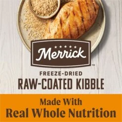Merrick Healthy Grains Raw-Coated Kibble Real Chicken + Brown Rice Recipe Freeze-Dried Dry Dog Food -Snuggle Paws 265200 PT4. AC SS1800 V1673561286