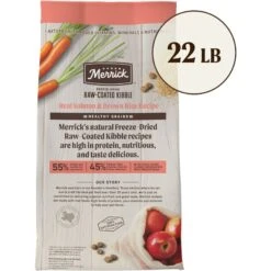 Merrick Healthy Grains Raw-Coated Kibble Real Salmon + Brown Rice Recipe Freeze-Dried Dry Dog Food -Snuggle Paws 265204 PT2. AC SS1800 V1673561272