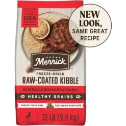 Merrick Healthy Grains Raw-Coated Kibble Real Beef + Brown Rice Recipe Freeze-Dried Dry Dog Food