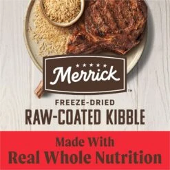 Merrick Healthy Grains Raw-Coated Kibble Real Beef + Brown Rice Recipe Freeze-Dried Dry Dog Food -Snuggle Paws 265212 PT4. AC SS1800 V1673561128