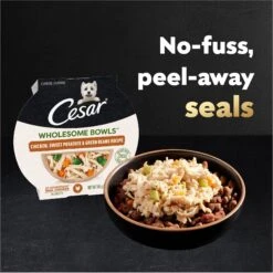 Cesar Wholesome Bowls Chicken, Sweet Potato & Green Beans Recipe Small Breed Adult Wet Dog Food -Snuggle Paws 269185 PT4. AC SS1800 V1695752278
