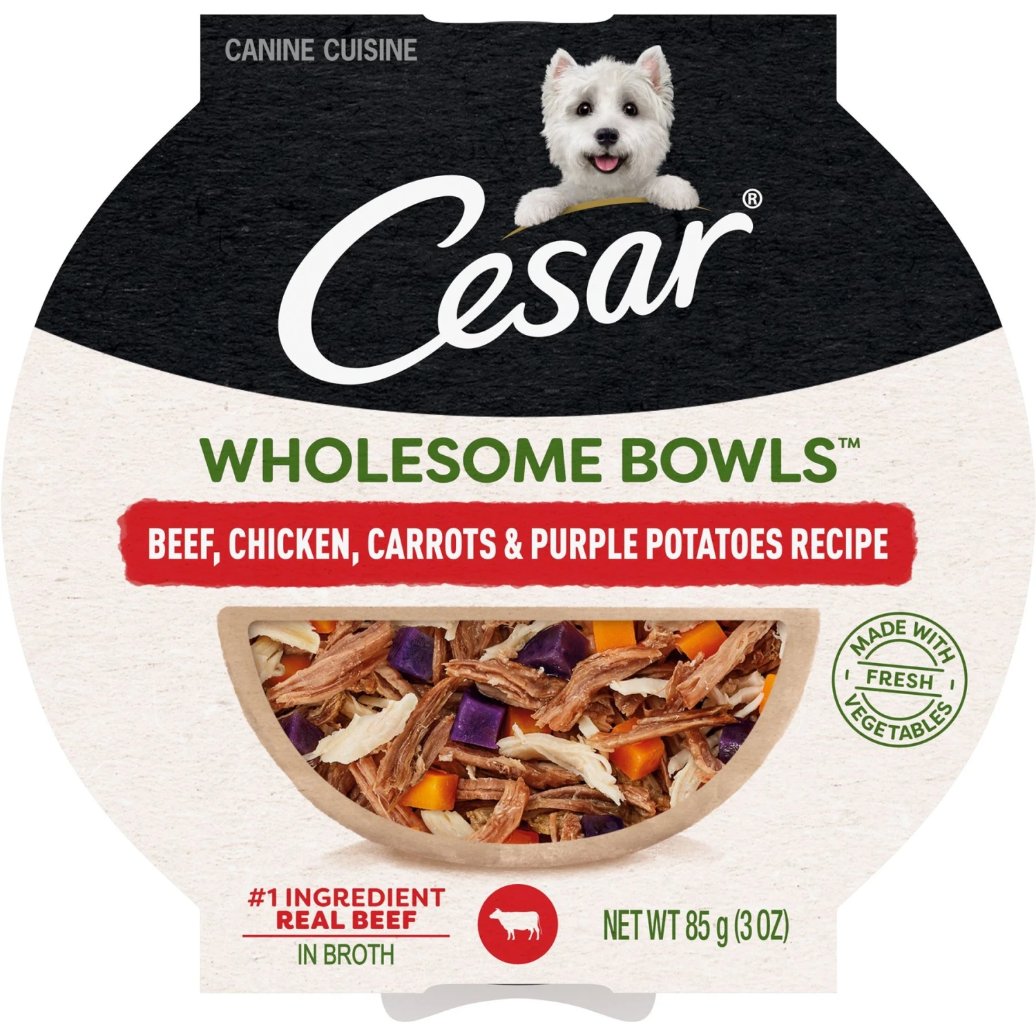 Cesar Wholesome Bowls Beef, Chicken, Potatoes & Carrots Recipe Small Breed Adult Wet Dog Food 3 Cesar Wholesome Bowls Beef, Chicken, Potatoes & Carrots Recipe Small Breed Adult Wet Dog Food