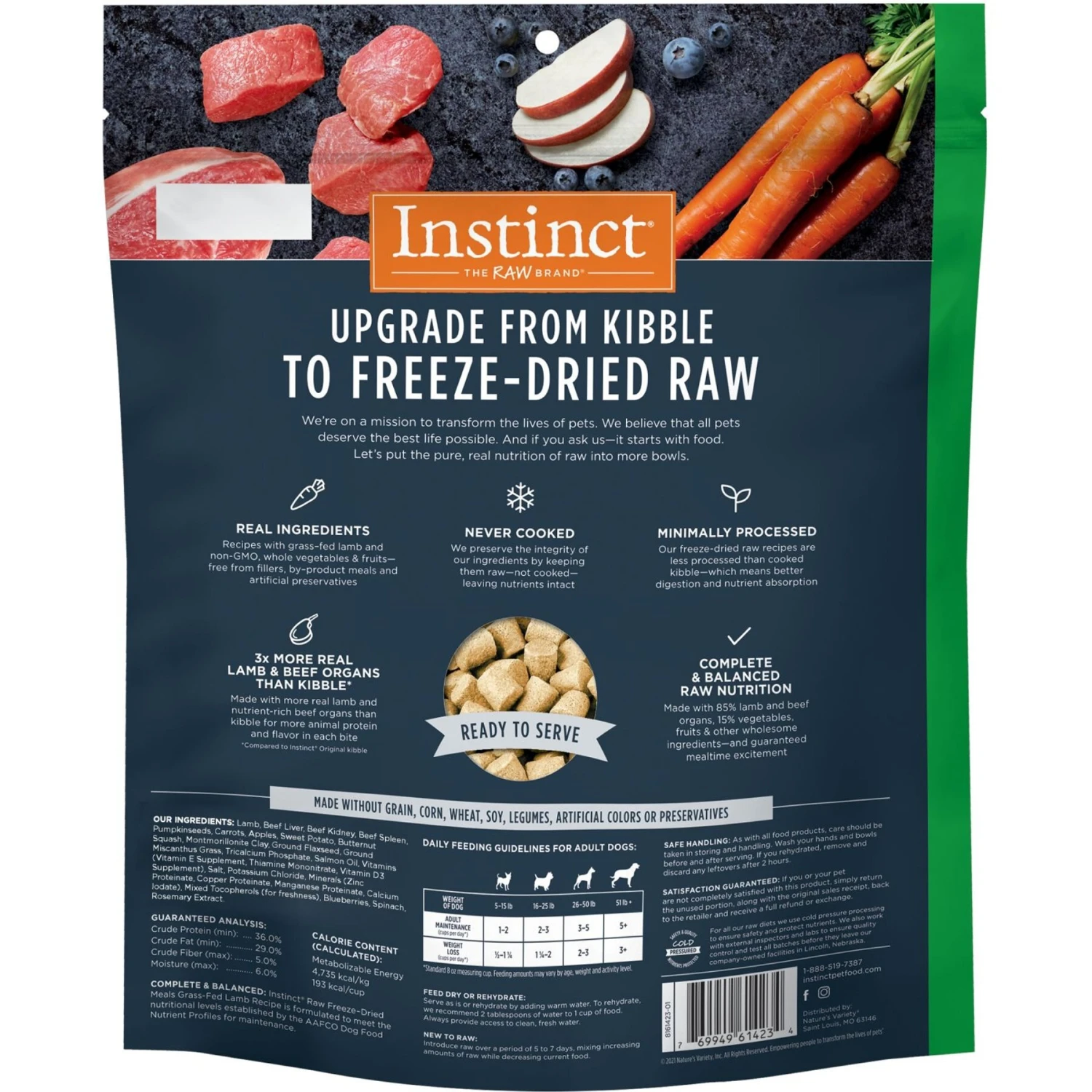 Instinct Raw Meals Grass-Fed Lamb Recipe Grain-Free Freeze-Dried Adult Dog Food 4 Instinct Raw Meals Grass-Fed Lamb Recipe Grain-Free Freeze-Dried Adult Dog Food - Image 2
