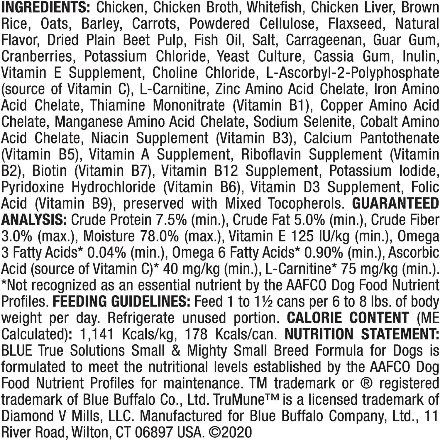 Blue Buffalo True Solutions Small & Mighty Small Breed Formula Adult Wet Dog Food, 5.5-oz Can, Case Of 24 4 Blue Buffalo True Solutions Small & Mighty Small Breed Formula Adult Wet Dog Food, 5.5-oz Can, Case Of 24 - Image 2