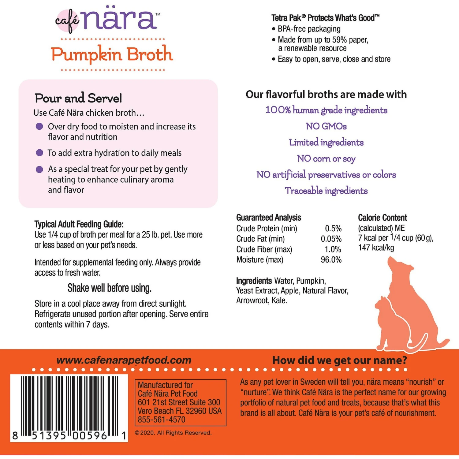 Cafe Nara Pumpkin Broth Grain-Free Dog & Cat Wet Food Topper, 1.1-lb Bottle 4 Cafe Nara Pumpkin Broth Grain-Free Dog & Cat Wet Food Topper, 1.1-lb Bottle - Image 2