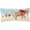 Mud Pie Dog & Lights Hook Wool Christmas Pillow -Snuggle Paws 282384 MAIN. AC SS1800 V1621377513