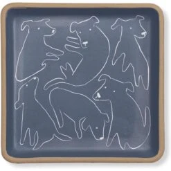 Fringe Studio "Nosey Dog Spot" Squre Stoneware Tray, Small