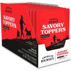 American Journey Savory Toppers Beef Recipe In Gravy Grain-Free Dog Food Topper, 3-oz Pouches, Case Of 24 -Snuggle Paws 286953 PT2. AC SS1800 V1628535753