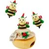 Frisco Holiday Bee Merry Hide & Seek Puzzle Plush Squeaky Dog Toy -Snuggle Paws 287099 MAIN. AC SS1800 V1694813159