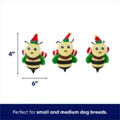 Frisco Holiday Bee Merry Hide & Seek Puzzle Plush Squeaky Dog Toy -Snuggle Paws 287099 PT2. AC SS1800 V1695044345