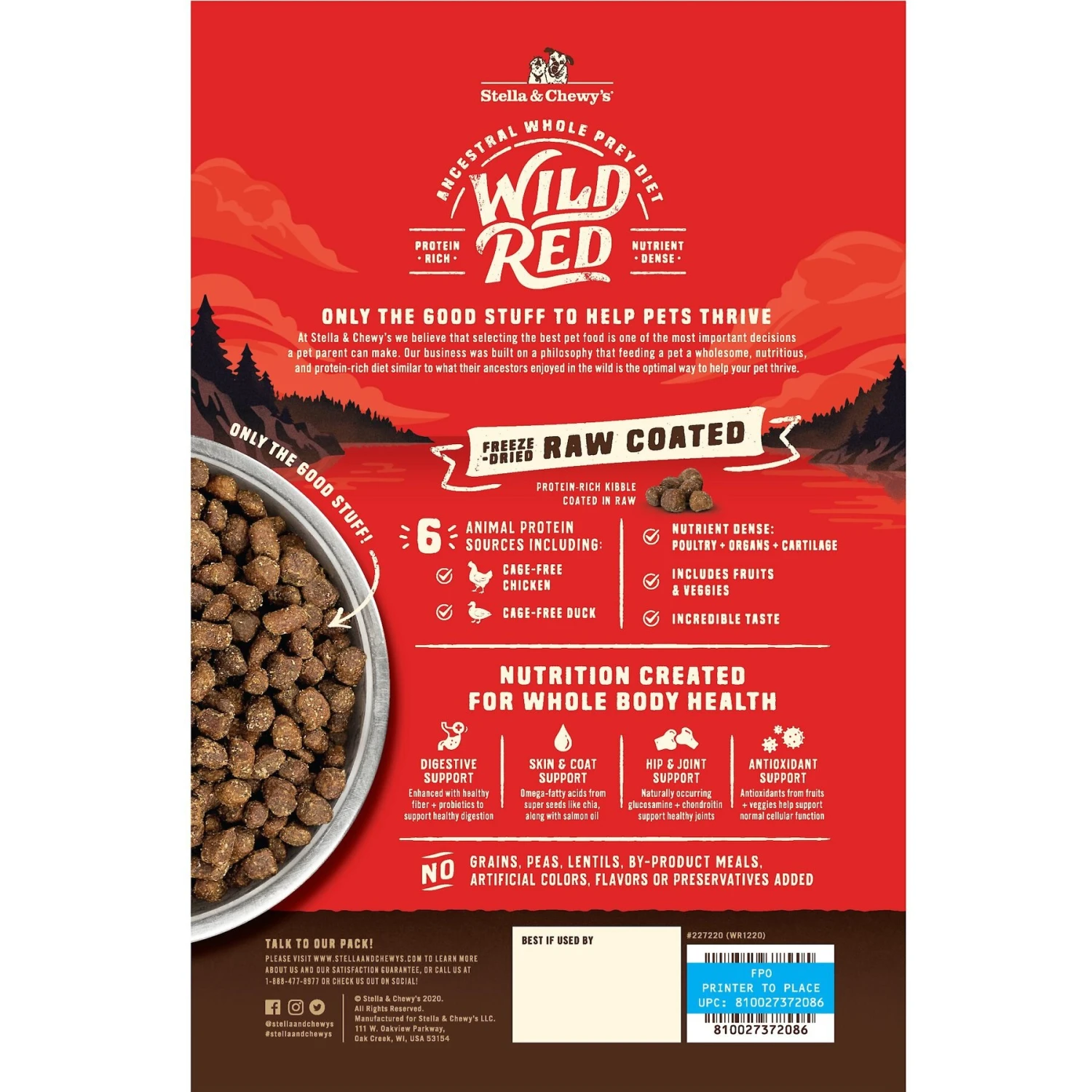 Stella & Chewy's Wild Red Raw Coated Kibble Grain-Free Prairie Recipe Dry Dog Food 4 Stella & Chewy's Wild Red Raw Coated Kibble Grain-Free Prairie Recipe Dry Dog Food - Image 2