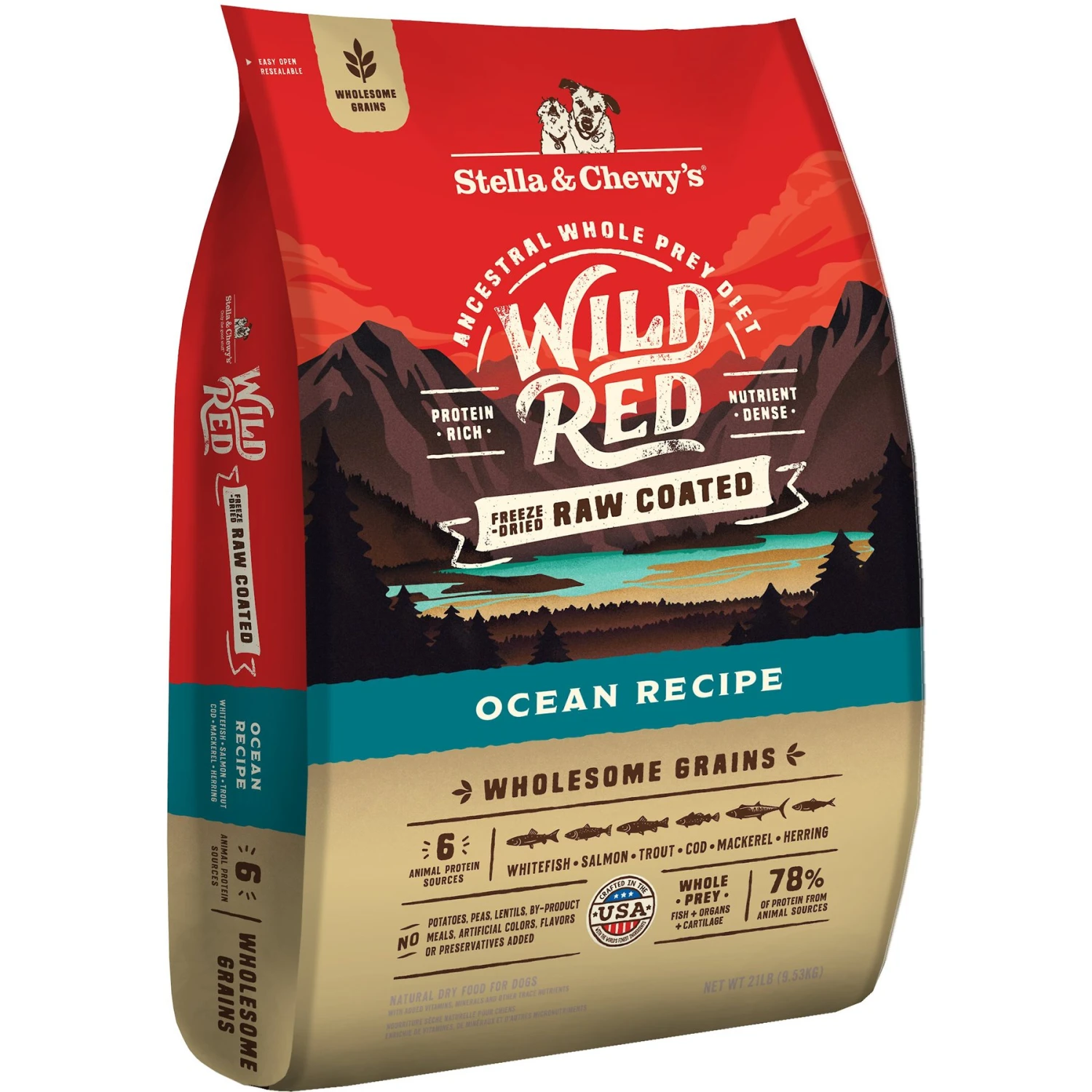 Stella & Chewy's Wild Red Raw Coated Kibble Wholesome Grains Ocean Recipe Dry Dog Food 3 Stella & Chewy's Wild Red Raw Coated Kibble Wholesome Grains Ocean Recipe Dry Dog Food