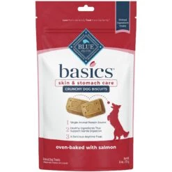 Blue Buffalo Basics Skin & Stomach Care Salmon & Potato Recipe Adult Dry Dog Food & Blue Buffalo Basics Skin & Stomach Care Biscuits Salmon & Potato Dog Treats -Snuggle Paws 292682 PT4. AC SS1800 V1646346431