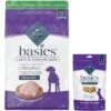 Blue Buffalo Basics Skin & Stomach Care Grain-Free Formula Turkey & Potato Recipe Adult Dry Dog Food & Blue Buffalo Basics Skin & Stomach Care Biscuits Turkey & Potato Dog Treats -Snuggle Paws 292686 MAIN. AC SS1800 V1647269791