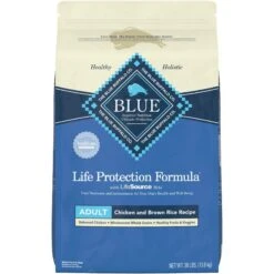 Blue Buffalo Life Protection Formula Adult Chicken & Brown Rice Recipe Dry Dog Food & Blue Buffalo Health Bars Baked With Bacon, Egg & Cheese Dog Treats -Snuggle Paws 292706 PT1. AC SS1800 V1619996244