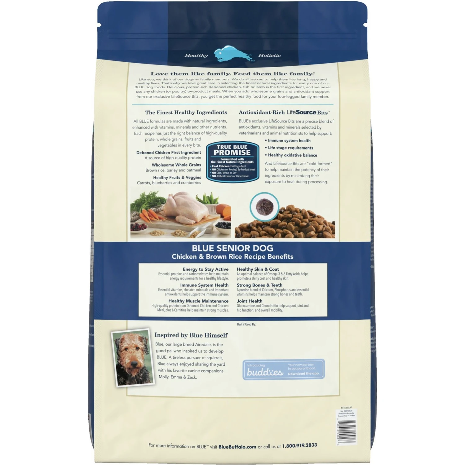 Blue Buffalo Life Protection Formula Senior Chicken & Brown Rice Recipe Dry Dog Food & Blue Buffalo Health Bars Baked With Bacon, Egg & Cheese Dog Treats 5 Blue Buffalo Life Protection Formula Senior Chicken & Brown Rice Recipe Dry Dog Food & Blue Buffalo Health Bars Baked With Bacon, Egg & Cheese Dog Treats - Image 3
