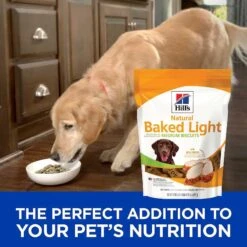 Hill's Science Diet Adult Light With Chicken Meal & Barley Dry Dog Food & Hill's Natural Baked Light Biscuits With Real Chicken Dog Treats, Medium -Snuggle Paws 293182 PT6. AC SS1800 V1619986941