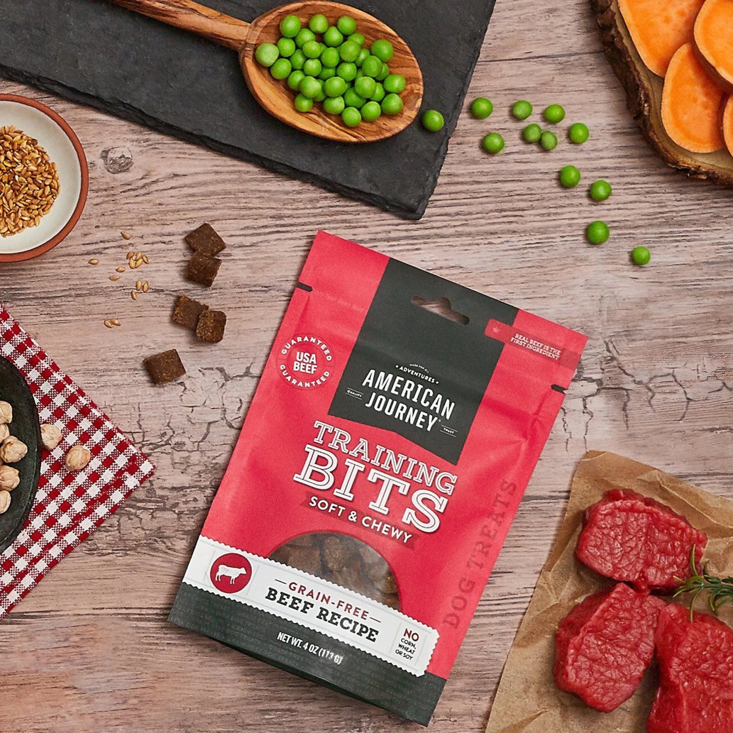 Purina Pro Plan High Protein Chicken & Rice Formula Large Breed Dry Puppy Food & American Journey Beef Recipe Grain-Free Soft & Chewy Training Bits Dog Treats 6 Purina Pro Plan High Protein Chicken & Rice Formula Large Breed Dry Puppy Food & American Journey Beef Recipe Grain-Free Soft & Chewy Training Bits Dog Treats - Image 4