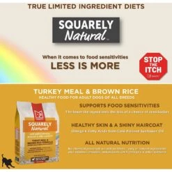 SquarePet Squarely Natural Turkey Meal & Brown Rice Formula Dry Dog Food -Snuggle Paws 297012 PT2. AC SS1800 V1620879469