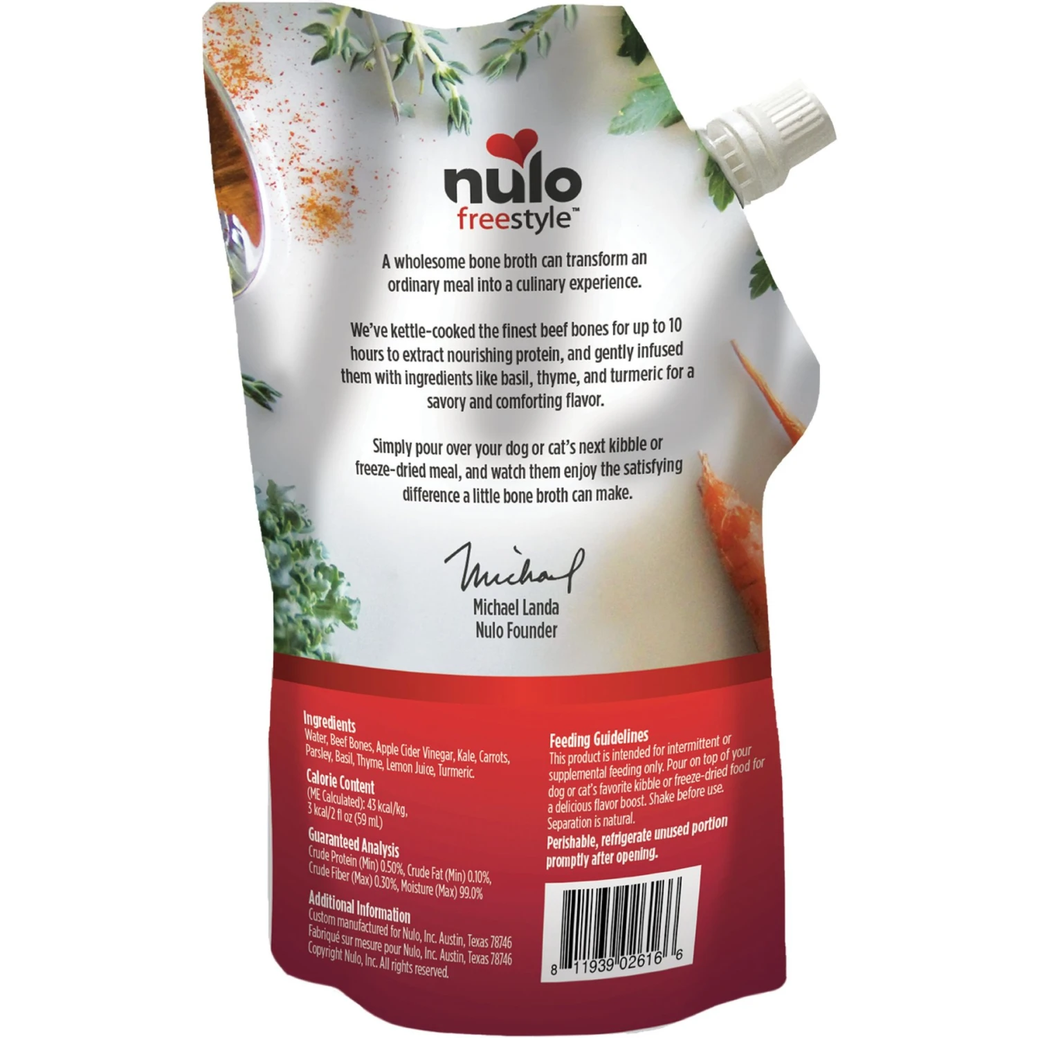 Nulo FreeStyle Hearty Beef Bone Broth Dog & Cat Topper, 20-oz Pouch 4 Nulo FreeStyle Hearty Beef Bone Broth Dog & Cat Topper, 20-oz Pouch - Image 2
